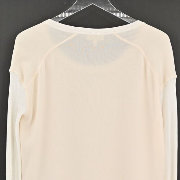 RAG BONE Top Womens Size XS Daria Silk Tunic Ivory Layered Long Knit Sleeve Boho - Picture 6 of 10